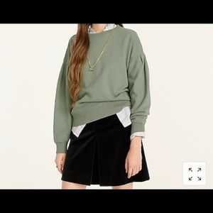 J Crew University terry puff-sleeve sweatshirt “natural”